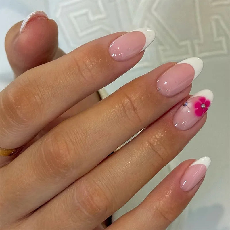White French Bow Press-On Nails
