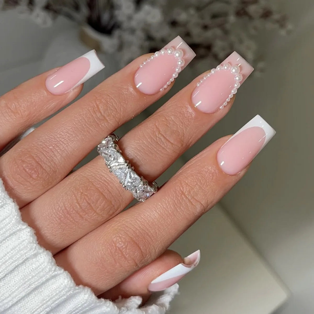 White French Bow Press-On Nails