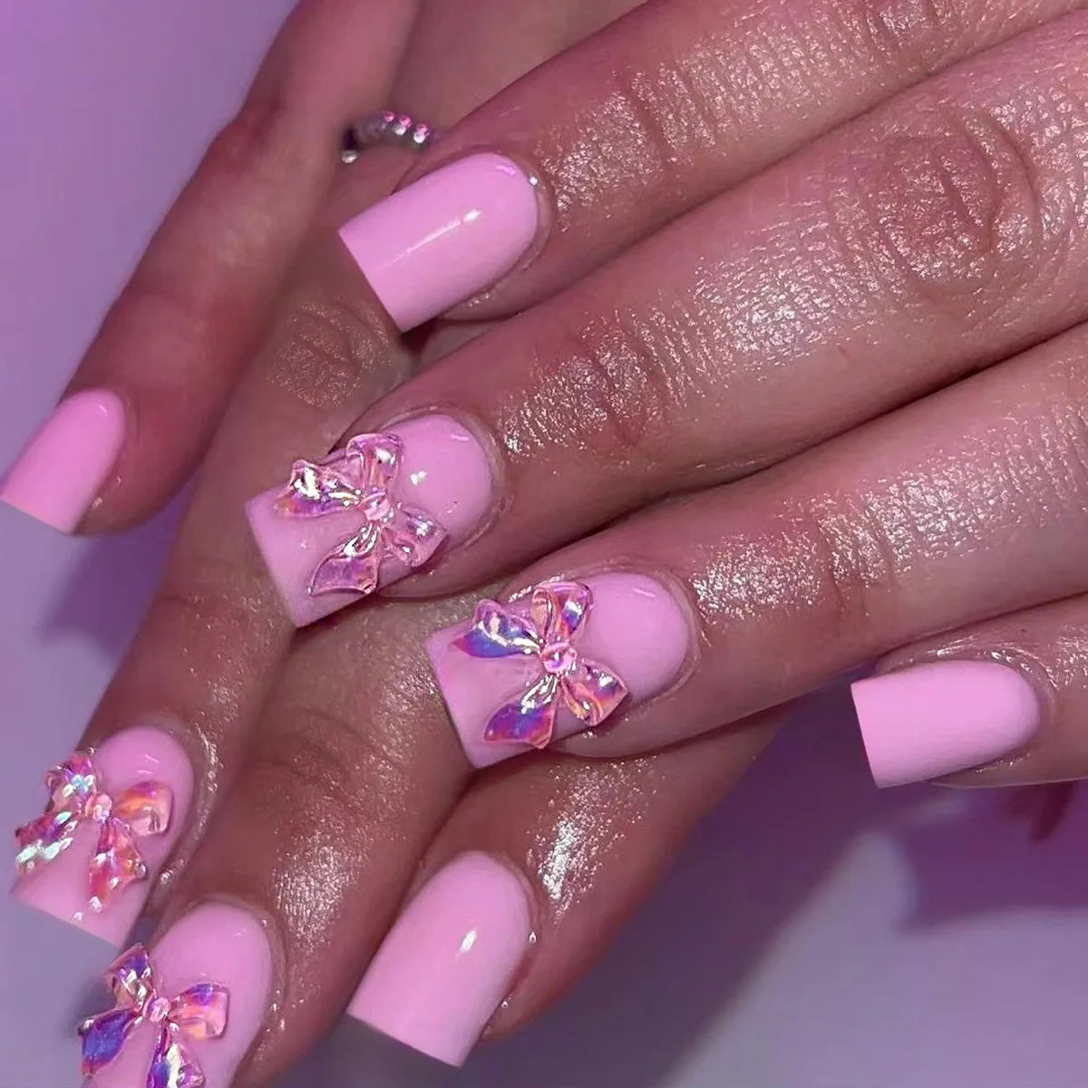 White French Bow Press-On Nails 