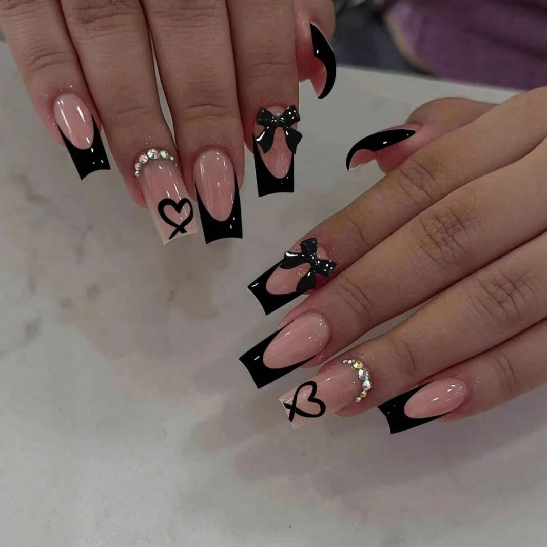 White French Bow Press-On Nails 
